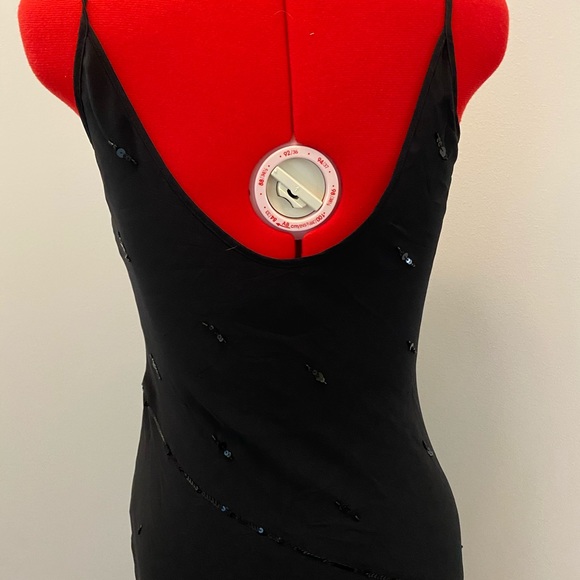 Next Beautiful chiffon black dress - size 10 - Picture 3 of 4